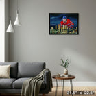 Cole Caufield sur toile Canadiens Skyline-H - Toile encadree - 31" x 22"-Prêt à accrocher - livré entièrement assemblé