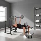Soozier - Banc de musculation avec support de développé couché-Les supports de squat réglables supportent jusqu'à 661 lb (300 kg) pour des entraînements intensifs