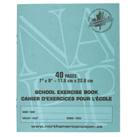 North American Paper Inc. - Cahiers d’exercices - 7 po x 9 po - quadrillés 1 cm - 40 pages - paquet de 25-40 feuilles/cahier
