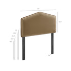 Modway - Cosette Performance Velvet Tête de lit taille jumelle, Taupe-Cadre en mélange de bois