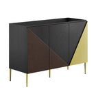 Modway - Alchemist 48" Meuble de salle de bain à double lavabo - Noir noir-Pieds métalliques effilés
