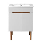 Modway - Harvest Vanette de salle de bain - Gris blanc-Comptoir de bassin intégré