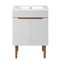 Modway - Harvest Vanette de salle de bain - Gris blanc-Comptoir de bassin intégré