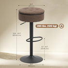 HOMCOM - Tabourets de bar pivotants avec rangement et repose-pieds - brun - paquet de 2-Hauteur réglable avec rotation à 360° pour plus de flexibilité 
