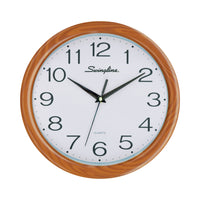 Swingline - Horloge Murale Ronde De 12 po, Grain De Bois-Idéale pour tous les décors, cette horloge murale de 12 po au style fonctionnel affiche un fini stylé en faux-bois qui accentue tout décor traditionnel ou modern