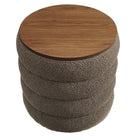 Modway - Mezzo Manche Tissu Boucle Ottoman de stockage - Caillou-Entièrement assemblé