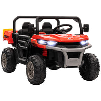 Aosom - voiture électrique 2 places 12v 7ah pour enfants utv - rouge-Conception à deux places pour partager le plaisir de conduire avec des amis 