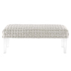 Modway - Prologue Tissé Performance Velvet Ottoman - Blanc-Construction solide