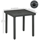 Outsunny - Table d'appoint de jardin Table basse avec trou de parasol - gris-Traitée par électrophorèse avant le revêtement en poudre pour protéger la table de la pluie ou de la rouille 