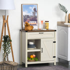 HOMCOM - Buffet 29,9 po L - blanc-Fabriqué en panneaux de particules pour plus de durabilité et un nettoyage facile 