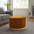 Modway - Tilden Grand velours rond de performance de 23" Rembourré Ottoman - Rouille naturelle-Rembourrage en mousse dense