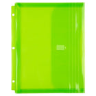 Jam Paper - Plastic Binder Enveloppes avec fermeture à crochet et boucle - 3 Hole Punch - 9.5 x 1.25 x 11.5 - Vert lime - 12 Paquet (218VB1LIME)-Couleur : Vert citron