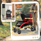 PawHut - Poussette pliable pour animaux de compagnie pour petits, moyens et grands chiens, jusqu’à 66 lb - noir-Roues détachables pour gagner de la place lorsqu'elles ne sont pas utilisées 