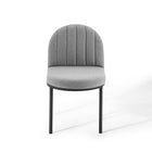 Modway - Isla Chenal Touffé Tissu rembourré Fauteuil d’appoint de salle à manger - Noir Gris clair-8