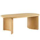 Modway - Aspect Bois ovale Table basse - Chêne-Nivelleurs ajustables sans marquage