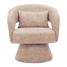 Zuo - Liva Chaise pivotante - Brun givré-Tissu style mouton bouclé