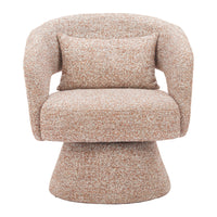 Zuo - Liva Chaise pivotante - Brun givré-Tissu style mouton bouclé