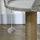 PawHut - Arbre à chat petit avec poteau à griffer, perchoir, balle jouet - gris-Marque : PawHut 