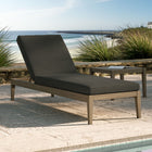 Modway - Northlake Terrasse extérieure Teck Chaise longue, Gris silex-Coussins résistants aux intempéries