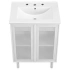 Modway - Calla 24" perforé Métal Vanette de salle de bain - Blanc blanc-Assemblée requise