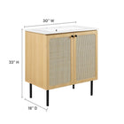 Modway - Chaucer 30" Vanette de salle de bain - Oak White-Tablette réglable