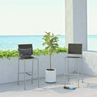 Modway - Shore Terrasse extérieure Aluminium Tabouret sans bras - Gris argenté - Ensemble de 2-Panneaux d’accent en bois plastique