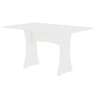 Manhattan Comfort - Table à manger Coney 135 cm style mid-century moderne - Blanc-Table de salle à manger moderne du milieu du siècle pour une utilisation en salle à manger