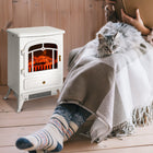 HOMCOM - Foyer électrique portatif sur pied 16 po, 750/1500 W, blanc-Chauffage silencieux et à ventilation forcée avec deux réglages réglables pour une répartition uniforme de la chaleur (à moins de 40 décibels)
