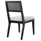Modway - Nimba Faux rotin Tissu Chaises de salle à manger Ensemble de 2 - Tissage à bruyère gris clair-8