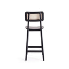 Manhattan Comfort - Tabouret de comptoir Versailles 15,75" style industriel chic - noir et cannage naturel - lot de 3-19,69 po L x 22 po l x 40,16 po H