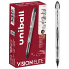 uniball - Stylos à bille roulante Vision Elite - 0,5 mm - noir - paquet de 12-Célébrant 25 ans d’excellence, Vision Elite est reconnu pour une écriture fluide et sans fuite, quelle que soit l’altitude