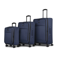 Bugatti - Ensemble de 3 valise souple - la Reborn - Bleu-Fabriqué en polyester recyclé léger et résistant