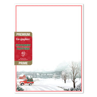 Geographics - Papeterie à Bordure Camion Rouge 8,5 po l x 11 po H , 70 Pqt-Compatible avec les imprimantes jet d'encre 