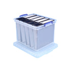 Really Useful Boxes – Boîte de rangement de 31 l - transparent-Le couvercle se fixe en place à l'aide de poignées enclipsables fixées à la boîte elle-même pour une fermeture sûre, fiable et étanche