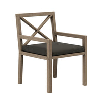 Modway - Northlake Terrasse extérieure Teck Fauteuil à manger, Gris silex-Construction robuste en bois de teck
