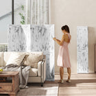 HOMCOM - Paravent autoportant à 4 panneaux pour chambre ou bureau intérieur - blanc-Aucun assemblage requis 