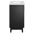 Modway - Miles 36" Vanette de salle de bain - Blanc Noir-Capsules de pied non marquées