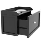 PawHut - Grandes gamelles surélevées pour chien avec rangement, support de gamelle surélevé - noir-Le cadre en MDF assure une grande solidité avec une poignée vintage en forme de coquillage qui s'accorde facilement avec vos autres meubles 