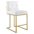 Modway - Privy Tissu rembourré Tabouret de comptoir - Or Blanc - Ensemble de 2-Touffe élégante de biscuits