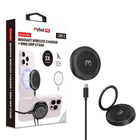 MyBat - Chargeur sans fil DockIt 360° compatible recharge magnétique + Support bague - Noir-Charge sans fil rapide 15 W - Compatible avec tout appareil Qi pour une charge efficace et stable