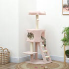 PawHut - Arbre à chat 47 po avec condo, poteaux à griffer - balle-Panneau MDF avec une base inférieure pour rester droit et stable 