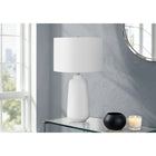 Monarch Specialties - Luminaire - 26 po H Lampe De Table - Crème Céramique - Abat-Jour Ivoire / Crème - Moderne-L'interrupteur rotatif à 3 voies permet de brancher une seule ampoule (non incluse) d'une puissance maximale de 100 W/120 V, ce qui vous permet de régler l'ambiance lumineuse pour éclaircir ou atténuer instantanément un espace