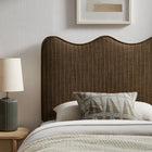 Modway - Athena Rayé Tissu tapis Tête de lit jumelée, Bande de Terre-Cadre en mélange de bois