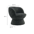 Modway - Vesta Tissu chenille Rembourré Chaise pivotante - Noir de carbone-Pivot à 360º
