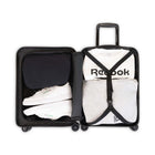Reebok - Valise de cabine à Coque Rigide de la Collection Power 21.50po - Pêche-Double roulettes pivotantes à 360 degrés pour un contrôle précis et un roulement fluide et silencieux (8 roues)