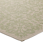 Modway - Ariana Treillis floraux vintage à l’intérieur et à l’extérieur Tapis de comédie 8 pi l x 10 pi L - Vert clair et beige-Haute densité / Tissé à la machine