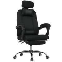 Vinsetto - Chaise d’ordinateur pivotante avec repose-pieds - noir-Conçue avec une structure ergonomique pour un confort maximal