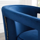 Modway - Frolick Performance Velvet Fauteuil - Marine-Garnitures dorées à clous