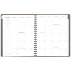 AT-A-GLANCE Agenda hebdomadaire/mensuel Signature 2027 - 11 po H x 8 3/8 po l - gris - bilingue-Couverture en similicuir gris avec estampage métallique