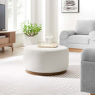 Modway - Tilden Grande boucle ronde de 29" Rembourré Ottoman - Noyer des nuages-Socle en caoutchouc